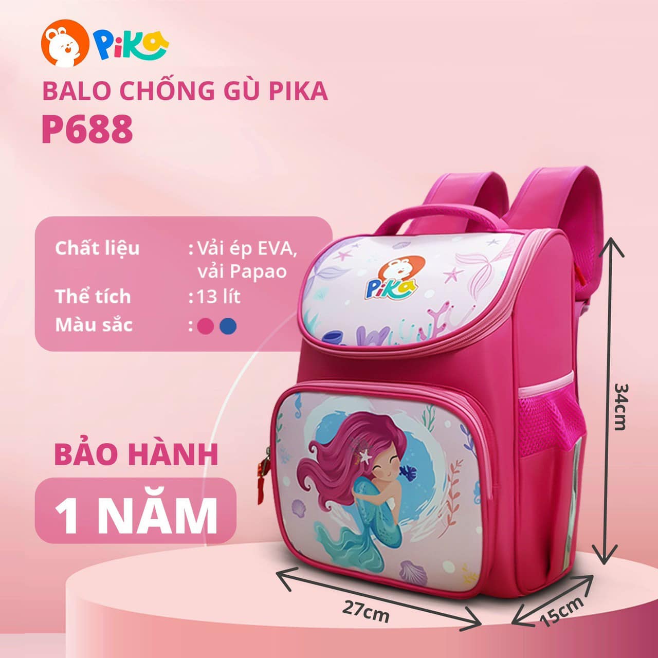 Balo chống gù Pika P688