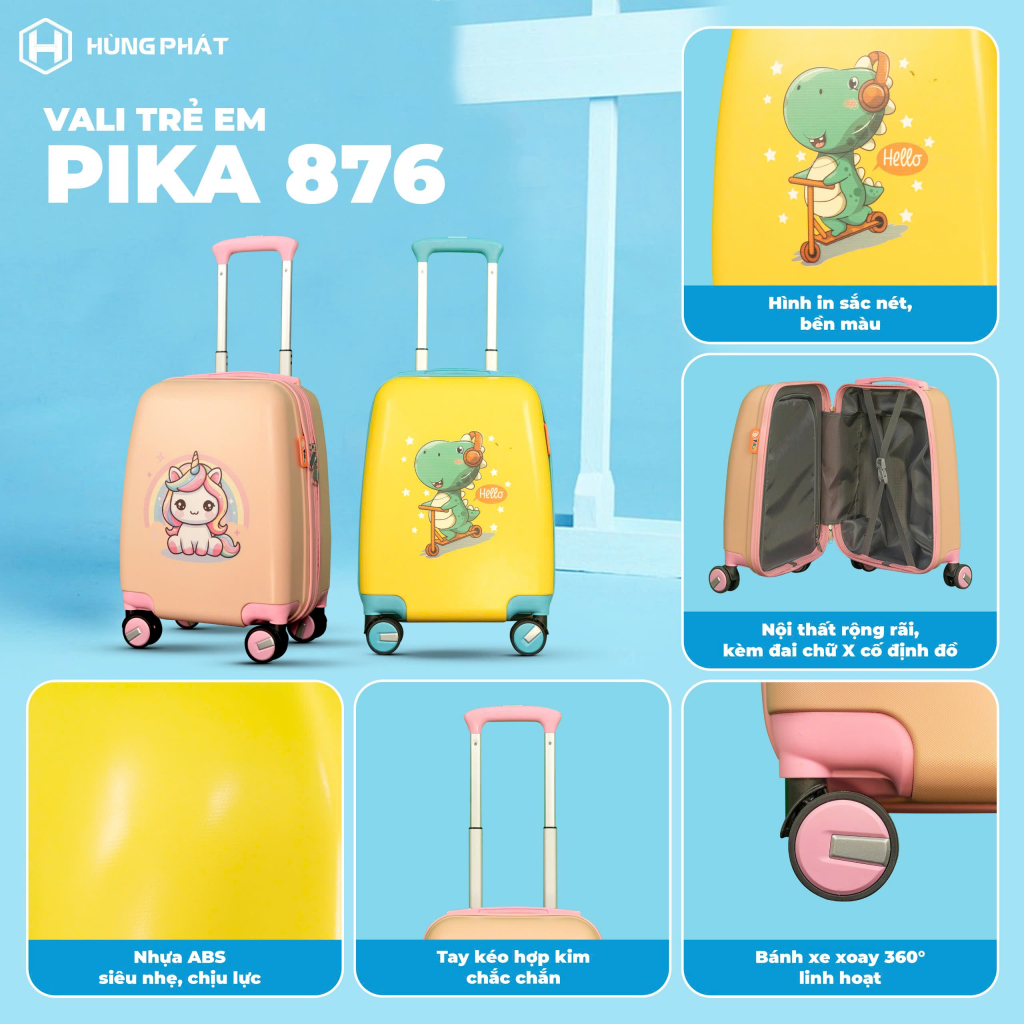 Vali nhựa trẻ em pika 876