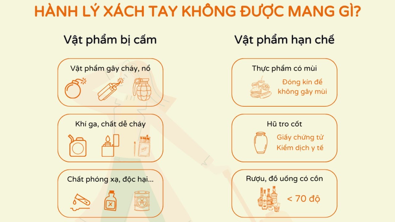 Hành lý xách tay không được mang gì