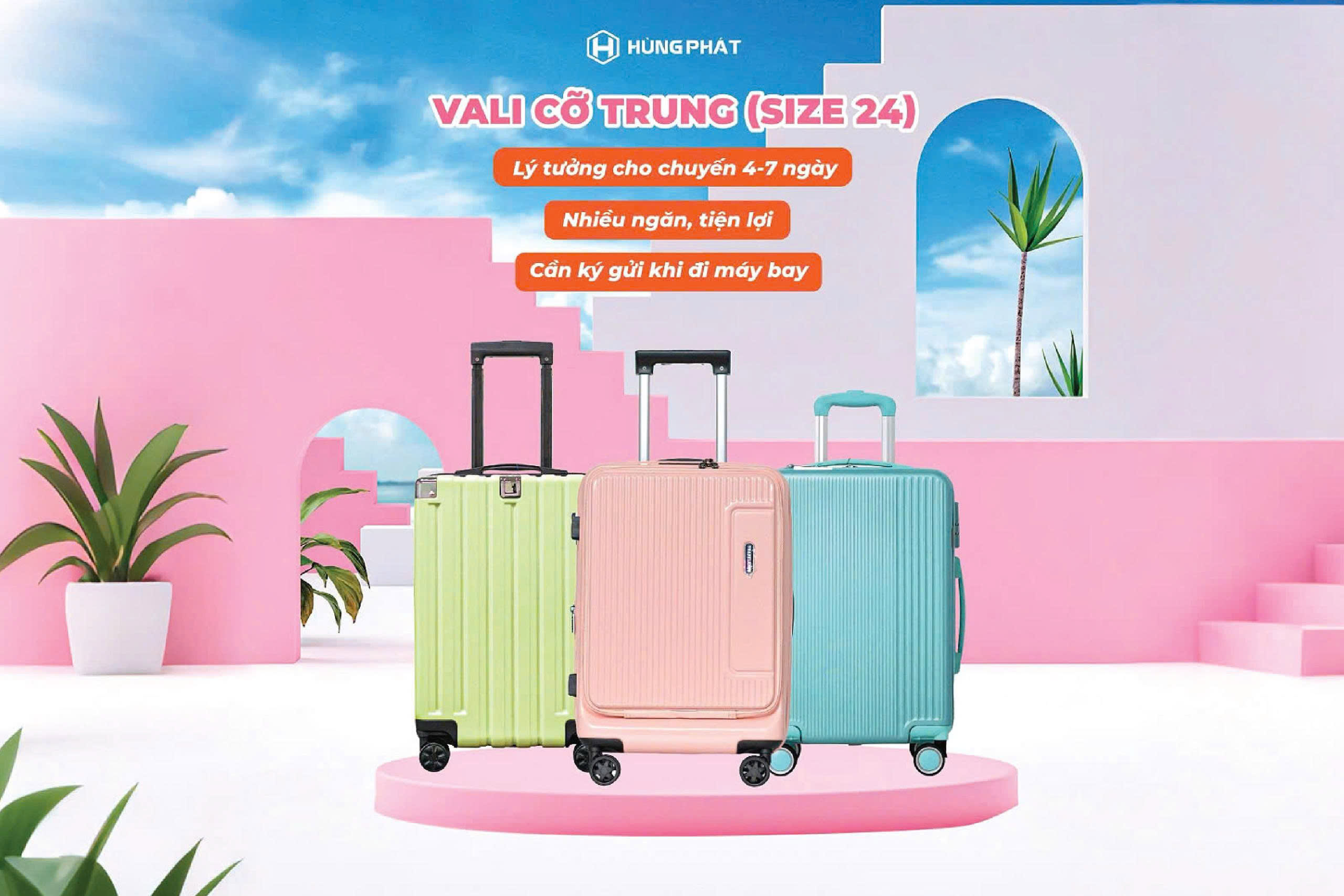 Cách chọn size vali du lịch - Size 24