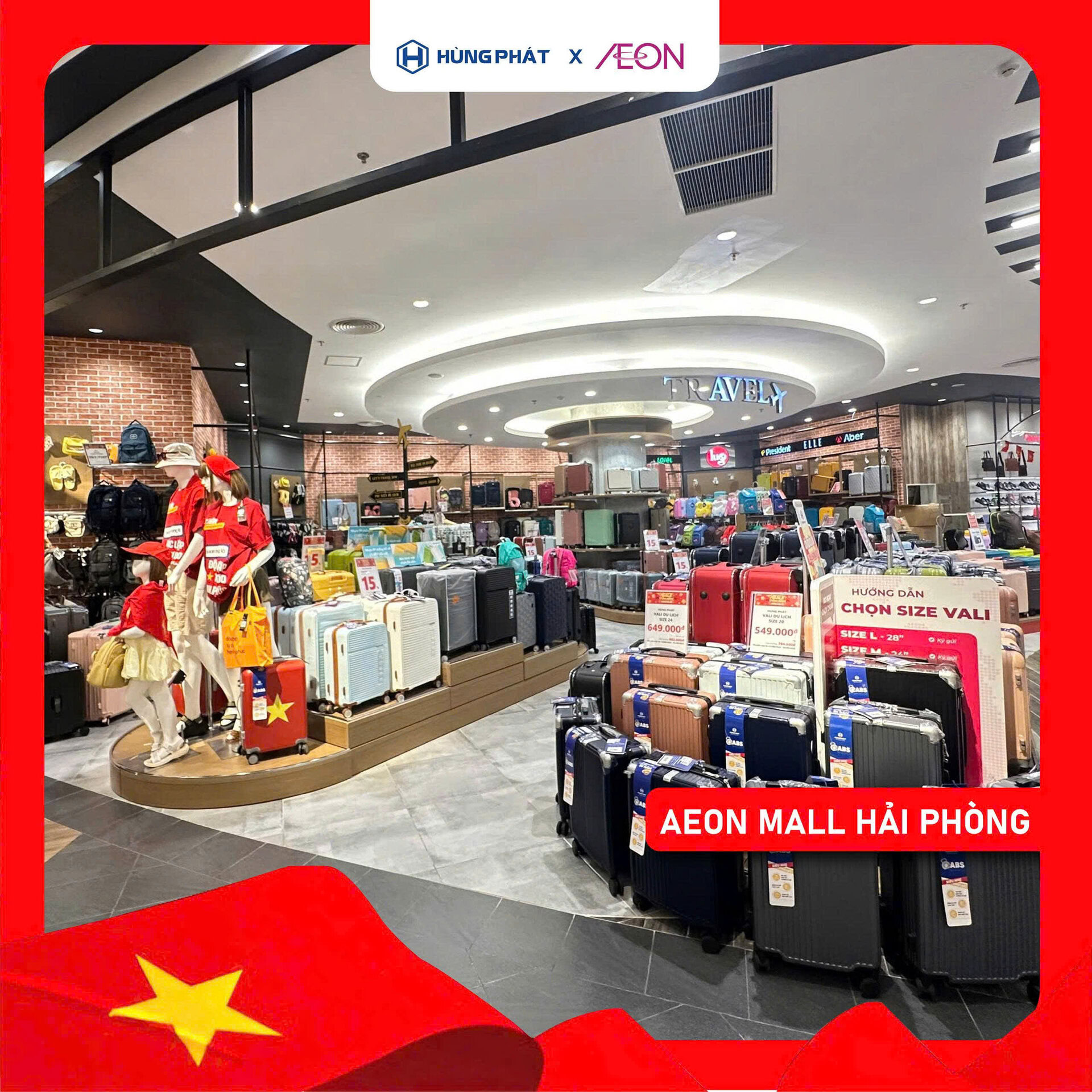 Gian hàng vali Hùng Phát tại Aeon Mall
