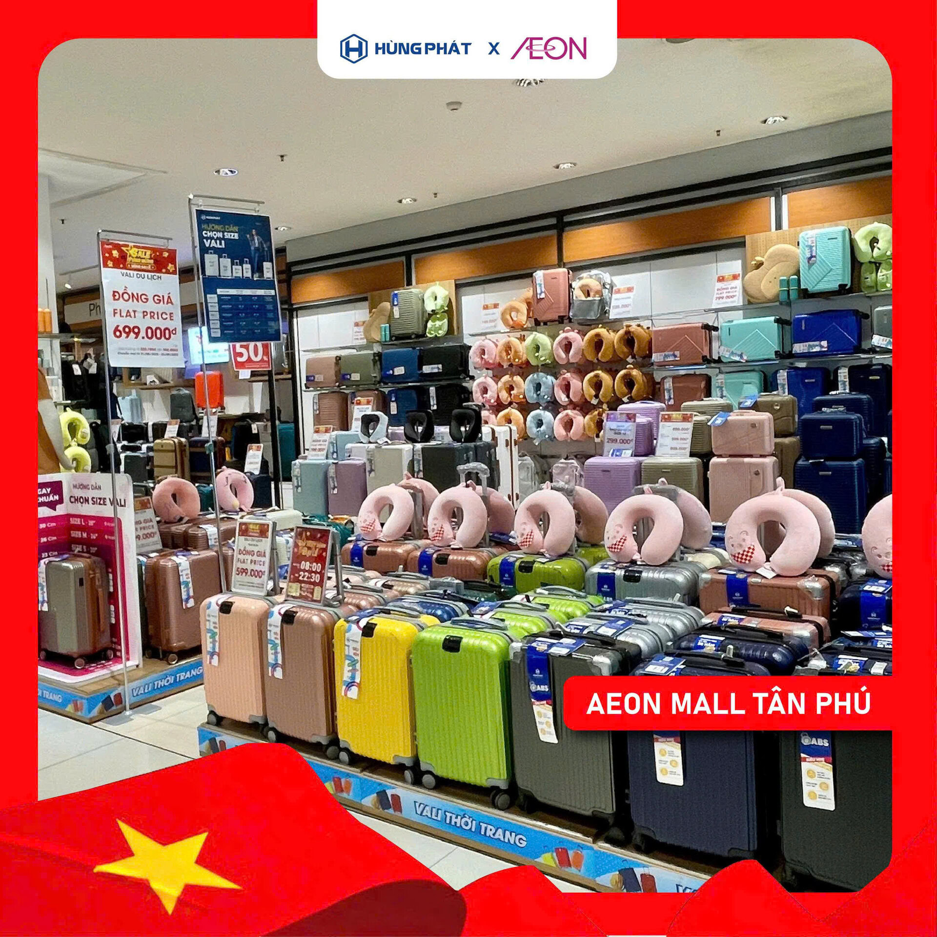 Gian hàng vali Hùng Phát tại Aeon