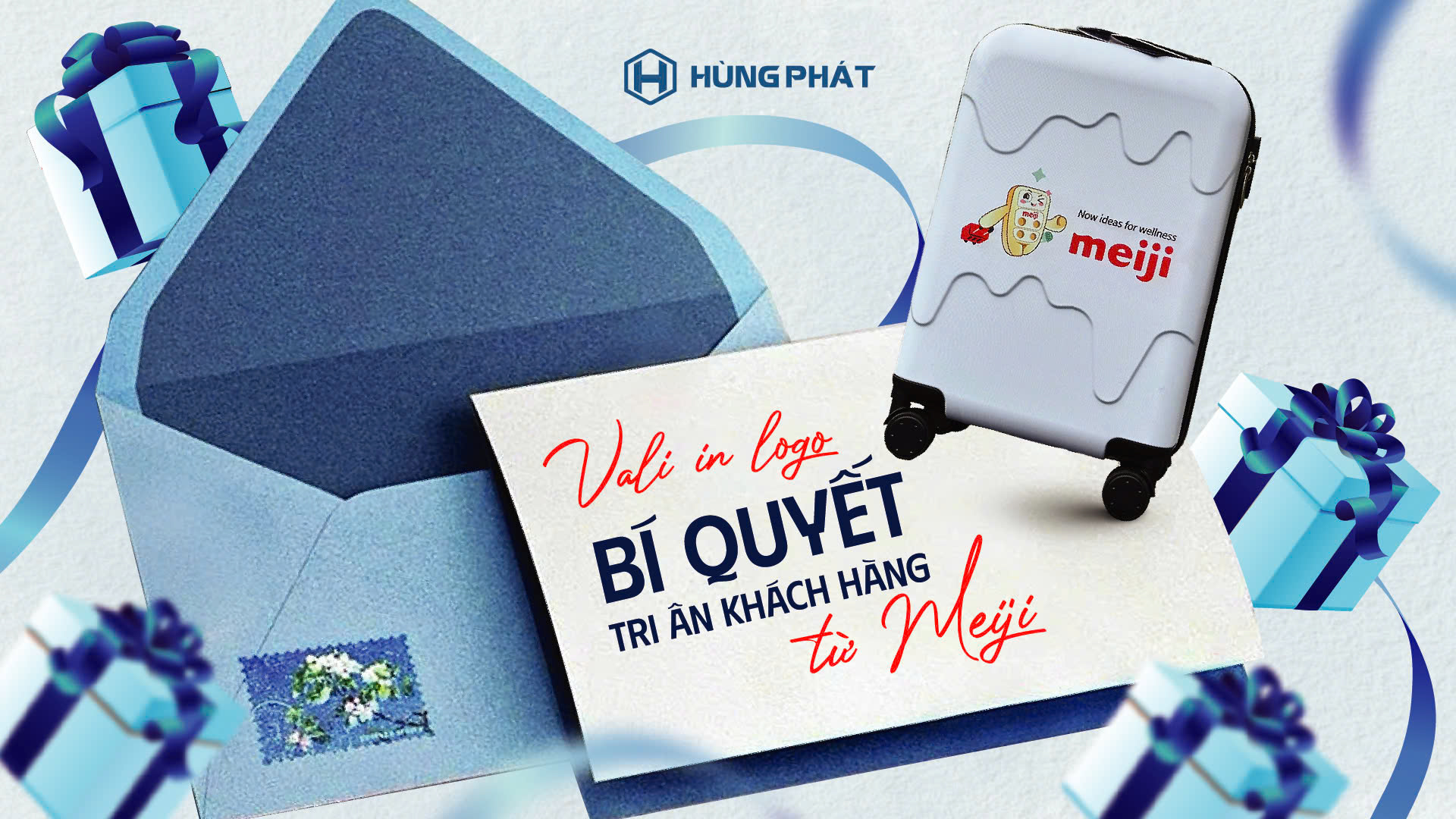 Vali in logo - Bí quyết tri ân khách hàng sáng tạo từ Meiji