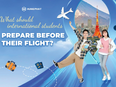 What should international students prepare before their flight?