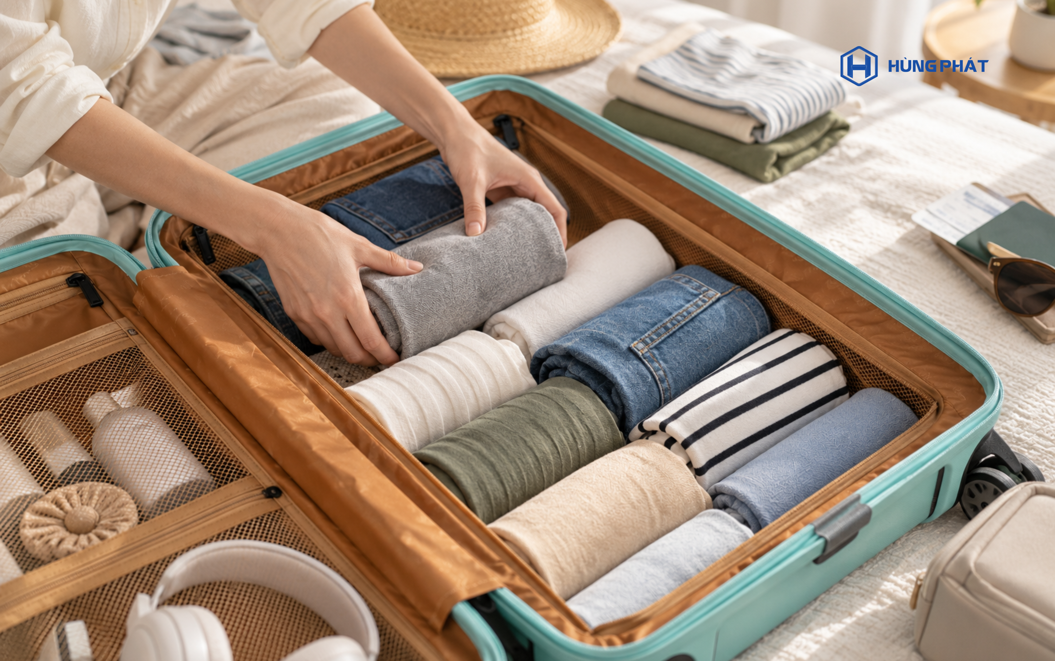 7 mẹo xếp đồ du lịch hè gọn gàng tối ưu không gian 2 meo-xep-do-du-lich-bang-phuong-phap-cuon-tron